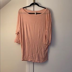 Blush 3/4 Sleeve Boatneck/Off Shoulder Top